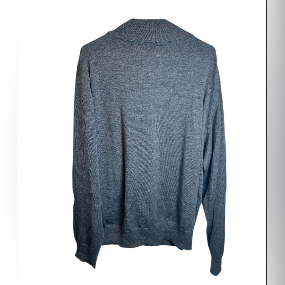 TomJames 100% Merino Wool Gray Quarter Zip Sweater Size 2XL - Picture 3 of 4